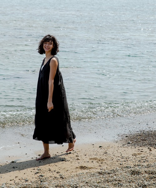 DouDou（ドゥドゥ）の「Aライン切替ワンピース（ワンピース・レディース・ブラック/オフホワイト・FREE）」の12枚目の写真