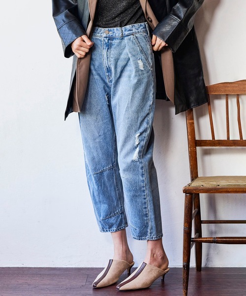 KOH.style(コースタイル)の「ウエストホックデニム(デニムパンツ・レディース・ブラック/サックスブルー・SMALL/MEDIUM/LARGE)」の2枚目の写真