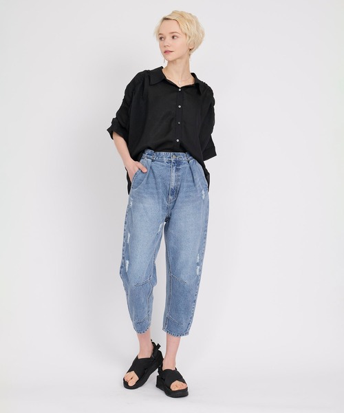 KOH.style(コースタイル)の「ウエストホックデニム(デニムパンツ・レディース・ブラック/サックスブルー・SMALL/MEDIUM/LARGE)」の21枚目の写真