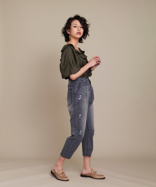 KOH.style(コースタイル)の「ウエストホックデニム(デニムパンツ・レディース・ブラック/サックスブルー・SMALL/MEDIUM/LARGE)」の20枚目の写真