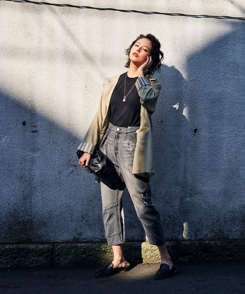 KOH.style(コースタイル)の「ウエストホックデニム(デニムパンツ・レディース・ブラック/サックスブルー・SMALL/MEDIUM/LARGE)」の8枚目の写真