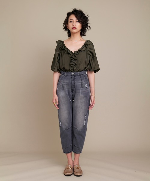 KOH.style(コースタイル)の「ウエストホックデニム(デニムパンツ・レディース・ブラック/サックスブルー・SMALL/MEDIUM/LARGE)」の14枚目の写真