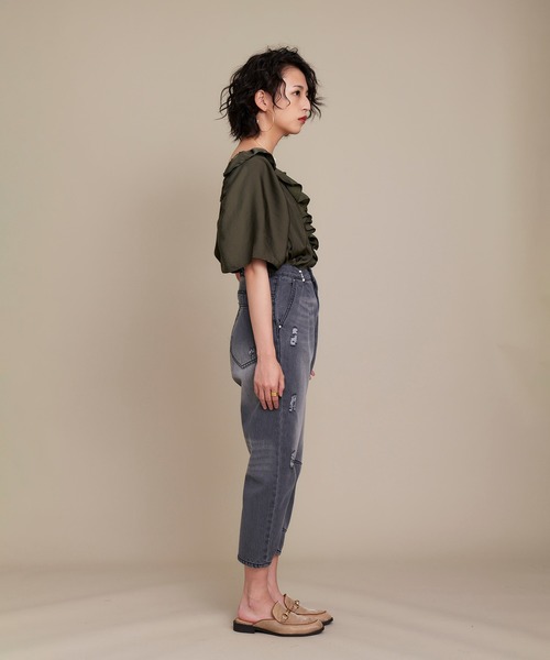 KOH.style(コースタイル)の「ウエストホックデニム(デニムパンツ・レディース・ブラック/サックスブルー・SMALL/MEDIUM/LARGE)」の11枚目の写真