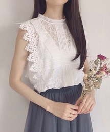 インナー付き/フラワーレースブラウス【ファッションインフルエンサー MAYUKO×anown 限定コラボ】