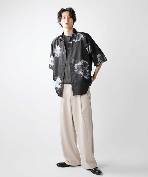VETEMENTS PREAPOTER 総柄シャツ 変形 XLサイズ セール】サテン マルチパターン オーバーサイズ/ビッグ