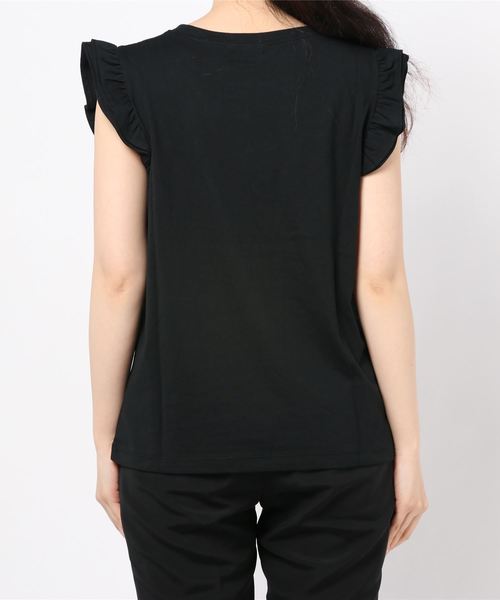 LOWRYS FARM(ローリーズファーム)の「チビフリルノースリーブ 892696(Tシャツ/カットソー・レディース・グリーン/ブラック/ホワイト・FREE)」の10枚目の写真