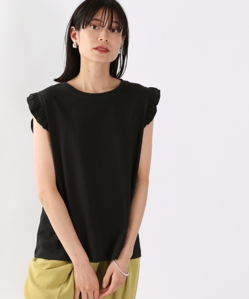 LOWRYS FARM(ローリーズファーム)の「チビフリルノースリーブ 892696(Tシャツ/カットソー・レディース・グリーン/ブラック/ホワイト・FREE)」の2枚目の写真