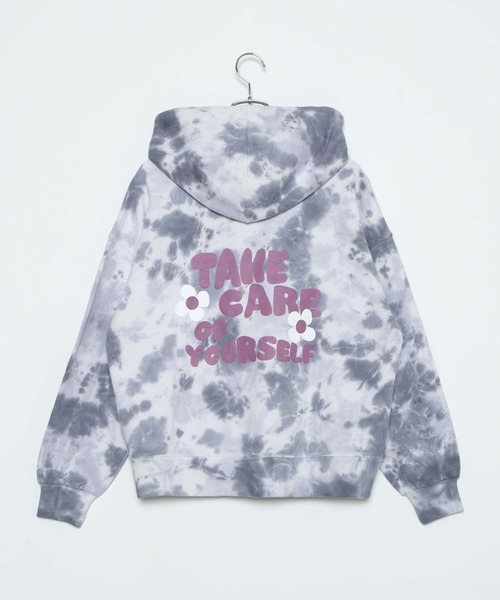 WEGO(ウィゴー)の「WEGO/タイダイバックロゴパーカー(スウェット・レディース・ブラック/パープル・FREE)」の8枚目の写真