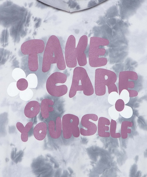 WEGO(ウィゴー)の「WEGO/タイダイバックロゴパーカー(スウェット・レディース・ブラック/パープル・FREE)」の9枚目の写真