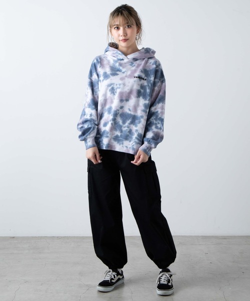 WEGO(ウィゴー)の「WEGO/タイダイバックロゴパーカー(スウェット・レディース・ブラック/パープル・FREE)」の18枚目の写真