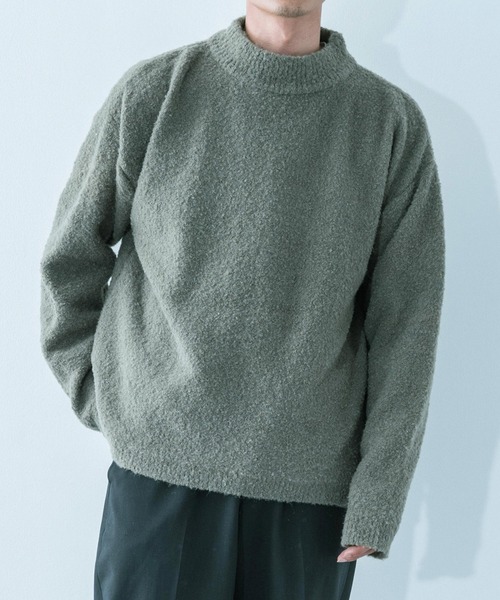 Ressaca（レサーカ）の「ビッグシルエット モックネック エコニットセーター（ニット/セーター・メンズ・ホワイト/ブラック/ベージュ/カーキ/テラコッタ・M/L）」の5枚目の写真