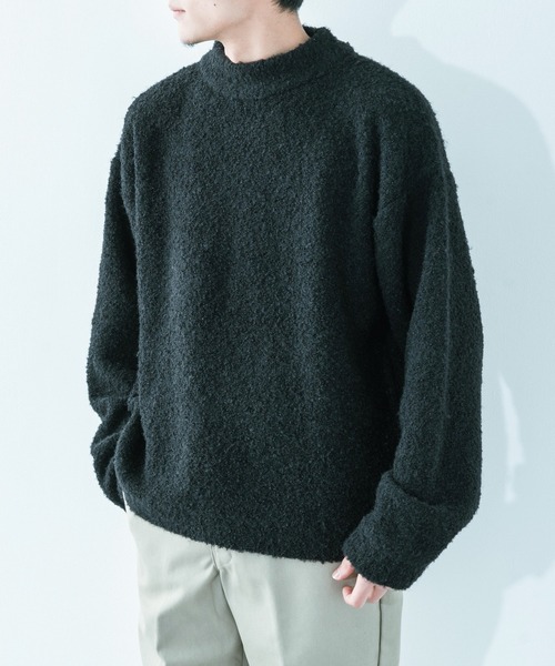 Ressaca（レサーカ）の「ビッグシルエット モックネック エコニットセーター（ニット/セーター・メンズ・ホワイト/ブラック/ベージュ/カーキ/テラコッタ・M/L）」の2枚目の写真