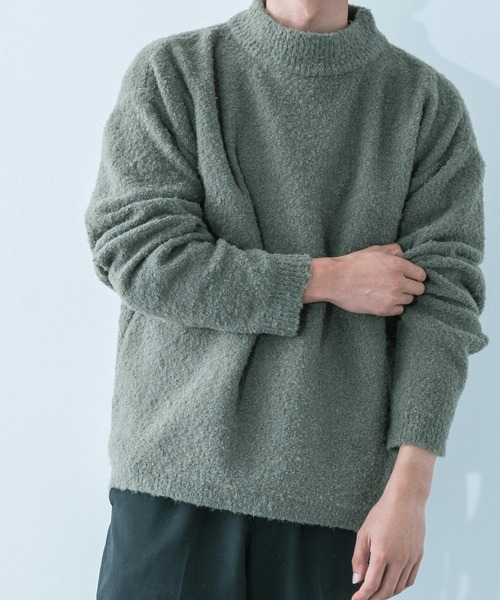 Ressaca（レサーカ）の「ビッグシルエット モックネック エコニットセーター（ニット/セーター・メンズ・ホワイト/ブラック/ベージュ/カーキ/テラコッタ・M/L）」の15枚目の写真