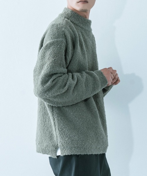 Ressaca（レサーカ）の「ビッグシルエット モックネック エコニットセーター（ニット/セーター・メンズ・ホワイト/ブラック/ベージュ/カーキ/テラコッタ・M/L）」の7枚目の写真