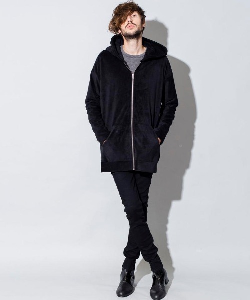 NO ID.（ノーアイディ）の「【NO ID.】Fleece Velour Big Parka / フリース ベロア ビッグ パーカー（パーカー・メンズ・ブラック/ネイビー/グレー・ONE SIZE）」の13枚目の写真