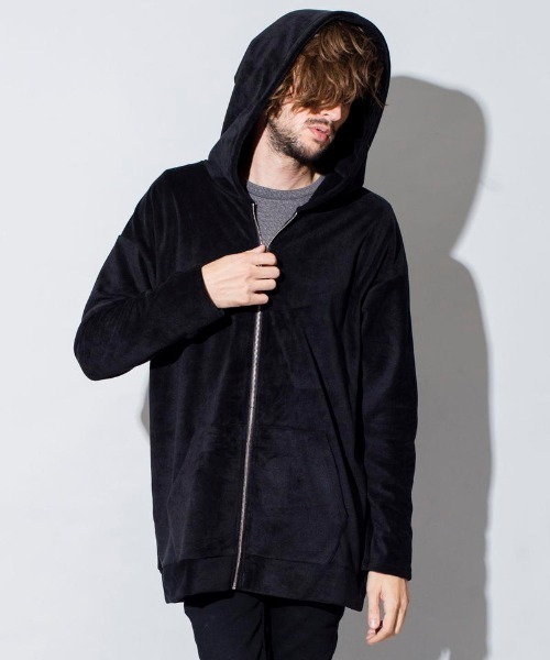 NO ID.（ノーアイディ）の「【NO ID.】Fleece Velour Big Parka / フリース ベロア ビッグ パーカー（パーカー・メンズ・ブラック/ネイビー/グレー・ONE SIZE）」の19枚目の写真