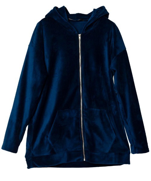 NO ID.（ノーアイディ）の「【NO ID.】Fleece Velour Big Parka / フリース ベロア ビッグ パーカー（パーカー・メンズ・ブラック/ネイビー/グレー・ONE SIZE）」の7枚目の写真