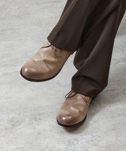 ドレスシューズ・革靴・ビジネスシューズ ^SALT&CHOCOLATE^ Round Toe Triangle Slingback 412312001 5cm3 PADRONE パドローネ / DERBY PLAIN TOE SHOES [JACK] ダービー