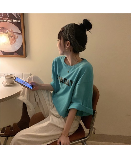 DEVICE（デバイス）の「ヴィンテージスタイルオーバーサイズ半袖Tシャツ（Tシャツ/カットソー・レディース・ホワイト/ブラック/グリーン・FREE）」の6枚目の写真