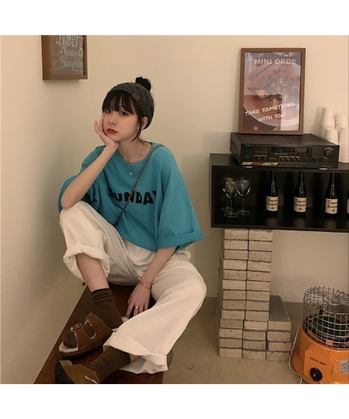 DEVICE（デバイス）の「ヴィンテージスタイルオーバーサイズ半袖Tシャツ（Tシャツ/カットソー・レディース・ホワイト/ブラック/グリーン・FREE）」の9枚目の写真