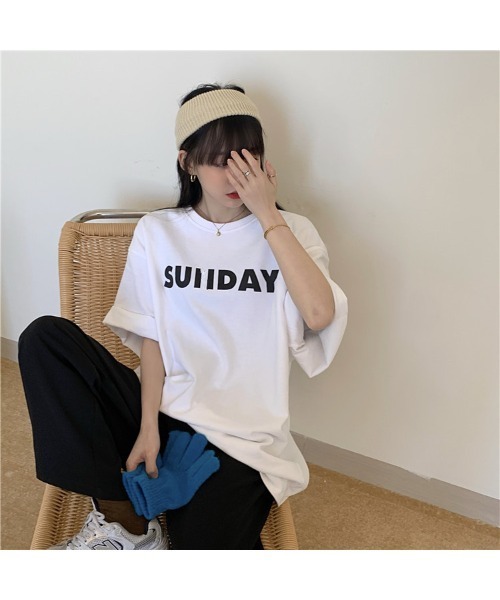 DEVICE（デバイス）の「ヴィンテージスタイルオーバーサイズ半袖Tシャツ（Tシャツ/カットソー・レディース・ホワイト/ブラック/グリーン・FREE）」の13枚目の写真