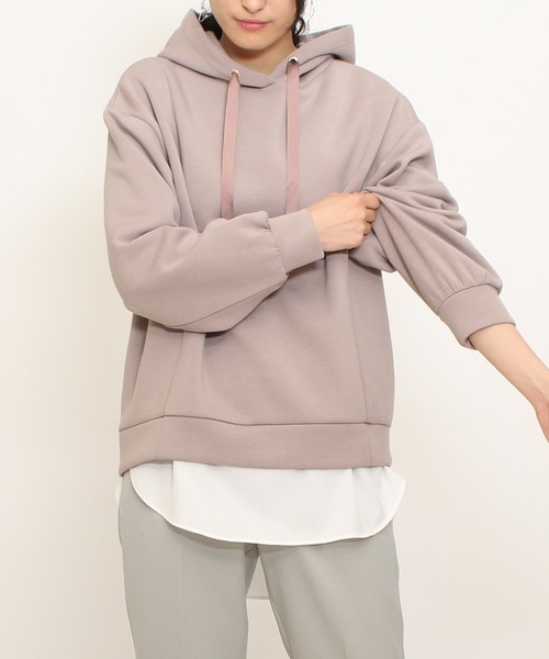 TRUDEA(トルディア)の「パネルラインダンボールニットパーカー(パーカー・レディース・アイボリー/モカ/チャコールグレー・MEDIUM/LARGE)」の3枚目の写真
