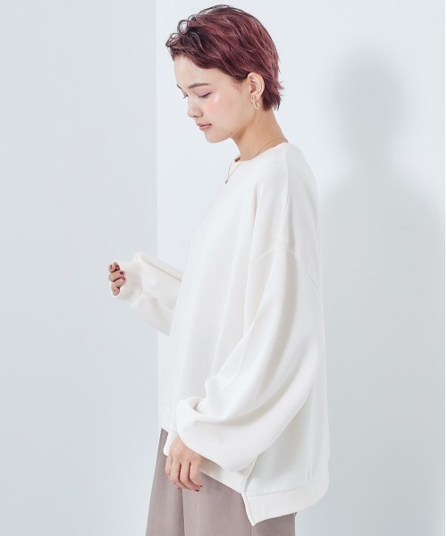 cepo(セポ)の「ボーダーボリューム クルーネックカットソー(Tシャツ/カットソー・レディース・オフホワイト/イエロー系その他/ブラック系その他/チャコールグレー・M)」の2枚目の写真