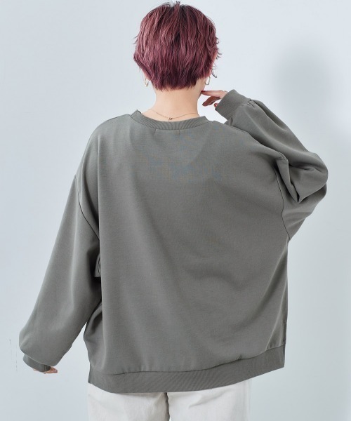 cepo(セポ)の「ボーダーボリューム クルーネックカットソー(Tシャツ/カットソー・レディース・オフホワイト/イエロー系その他/ブラック系その他/チャコールグレー・M)」の6枚目の写真