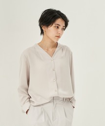 YECCA VECCA | ・金釦Vネックブラウス　＊(シャツ/ブラウス)