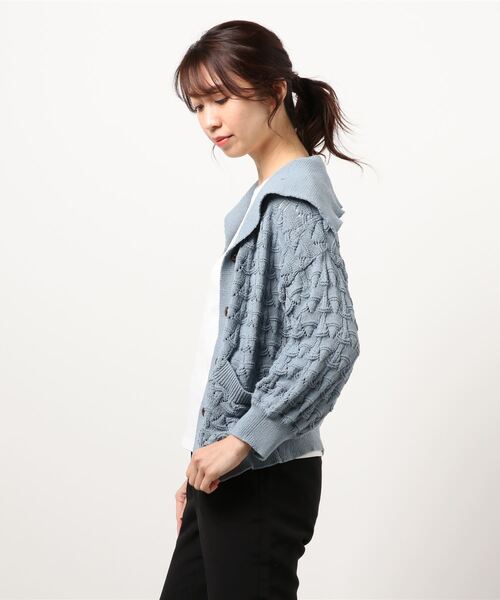 179/WG（イチナナキュウダブルジー）の「セーラーカーディガン（カーディガン/ボレロ・レディース・ブルー/グリーン/オフホワイト・FREE）」の6枚目の写真