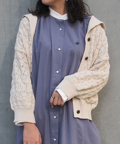 179/WG（イチナナキュウダブルジー）の「セーラーカーディガン（カーディガン/ボレロ・レディース・ブルー/グリーン/オフホワイト・FREE）」の2枚目の写真