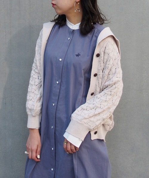 179/WG（イチナナキュウダブルジー）の「セーラーカーディガン（カーディガン/ボレロ・レディース・ブルー/グリーン/オフホワイト・FREE）」の5枚目の写真