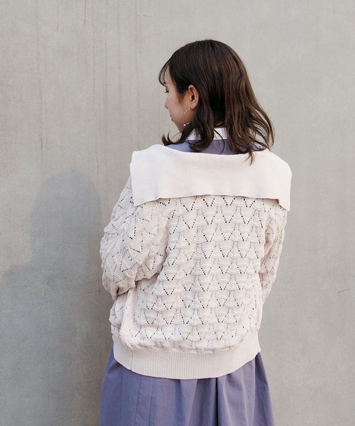 179/WG（イチナナキュウダブルジー）の「セーラーカーディガン（カーディガン/ボレロ・レディース・ブルー/グリーン/オフホワイト・FREE）」の18枚目の写真