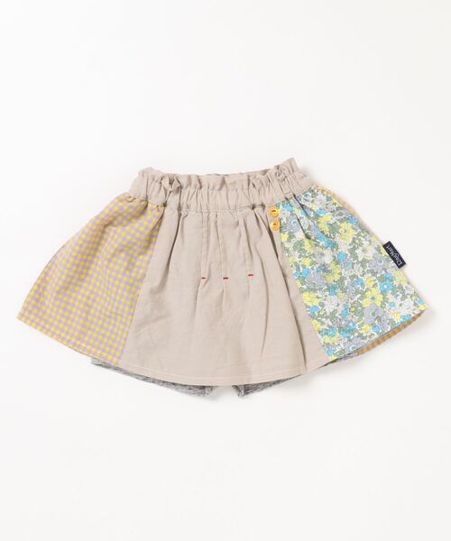 RAGMART（ラグマート）の「パッチワークスカパン 花柄（スカート・キッズ・ピンク/サックスブルー/ベージュ・90cm/95cm/80ｃｍ）」の3枚目の写真