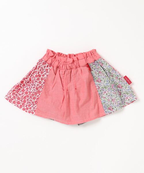 RAGMART（ラグマート）の「パッチワークスカパン 花柄（スカート・キッズ・ピンク/サックスブルー/ベージュ・90cm/95cm/80ｃｍ）」の2枚目の写真