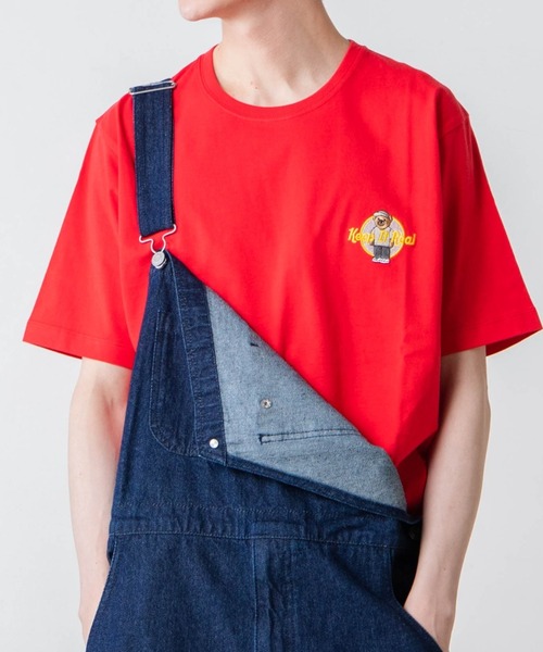 WEGO（ウィゴー）の「WEGO/サークルベア半袖刺繍Tシャツ（Tシャツ/カットソー・メンズ・ダークグリーン/スミクロ/レッド/ホワイト・LARGE/SMALL/MEDIUM/X-LARGE）」の4枚目の写真