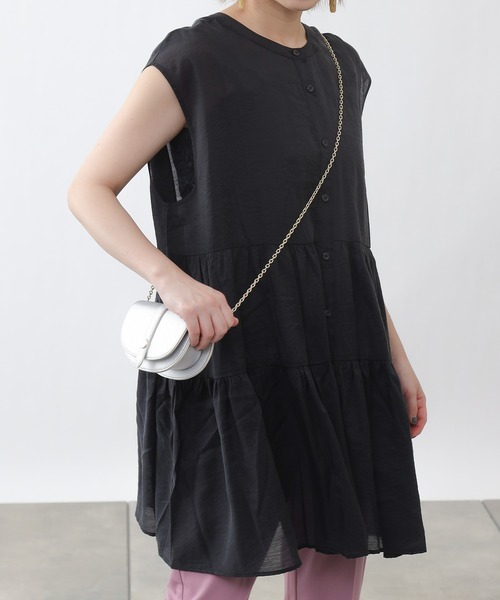 COLONY 2139（コロニートゥーワンスリーナイン）の「サステナブルシアー2WAYティアードブラウス（シャツ/ブラウス・レディース・ブラック/オフホワイト/イエロー・FREE）」の14枚目の写真