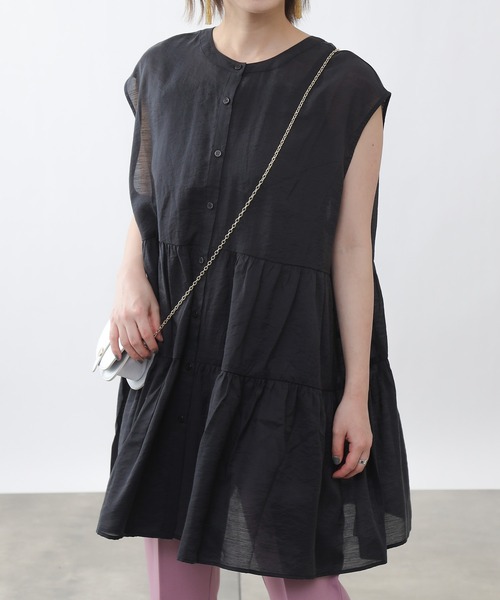 COLONY 2139（コロニートゥーワンスリーナイン）の「サステナブルシアー2WAYティアードブラウス（シャツ/ブラウス・レディース・ブラック/オフホワイト/イエロー・FREE）」の15枚目の写真