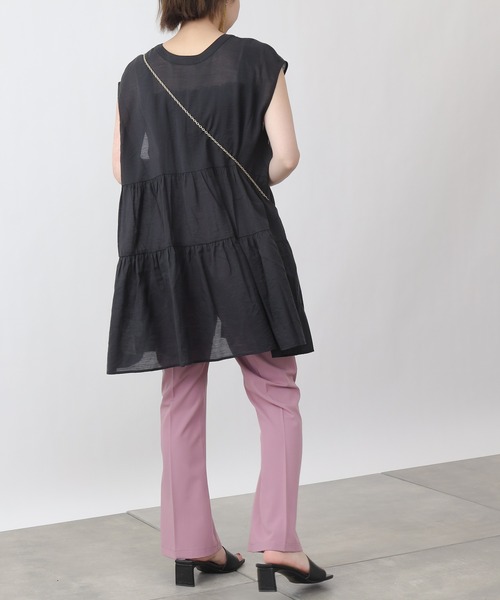 COLONY 2139（コロニートゥーワンスリーナイン）の「サステナブルシアー2WAYティアードブラウス（シャツ/ブラウス・レディース・ブラック/オフホワイト/イエロー・FREE）」の17枚目の写真