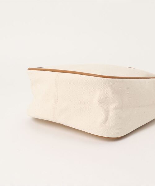 KOBE LETTUCE（コウベレタス）の「キャンバス×フェイクレザースクエアミニトートバッグ　ショルダーストラップ付き（トートバッグ・レディース・オリーブ/ホワイト×ブラック/グレー/ホワイト系その他・FREE）」の10枚目の写真