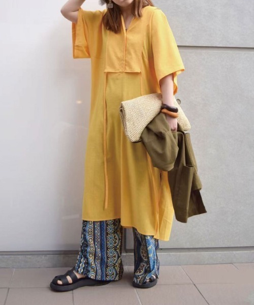 CORNERS（コーナーズ）の「スラブジョーゼットカフタンシャツ