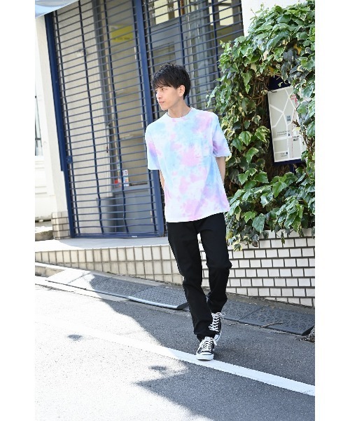 DISCUS(ディスカス)の「タイダイ染め ポケット付き 半袖Tシャツ(Tシャツ/カットソー・メンズ・パープル/イエロー/ピンク/ブルー・S/L/XL/M)」の17枚目の写真