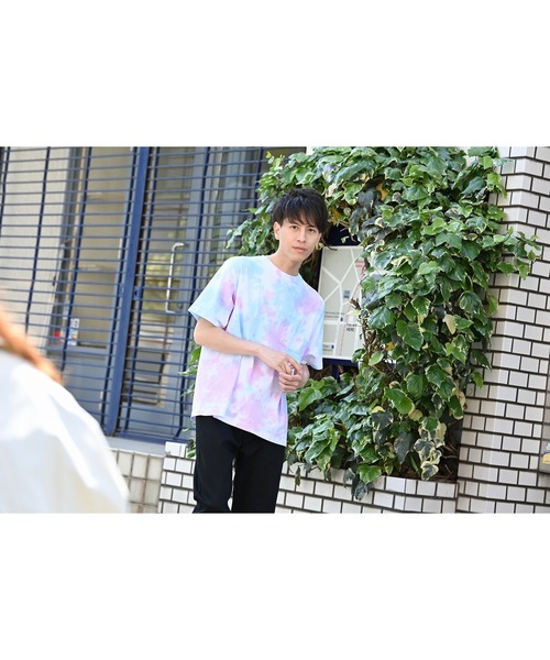 DISCUS(ディスカス)の「タイダイ染め ポケット付き 半袖Tシャツ(Tシャツ/カットソー・メンズ・パープル/イエロー/ピンク/ブルー・S/L/XL/M)」の14枚目の写真
