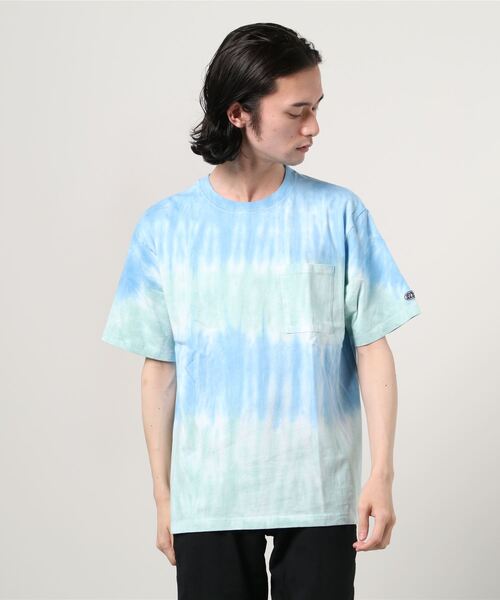 DISCUS(ディスカス)の「タイダイ染め ポケット付き 半袖Tシャツ(Tシャツ/カットソー・メンズ・パープル/イエロー/ピンク/ブルー・S/L/XL/M)」の12枚目の写真