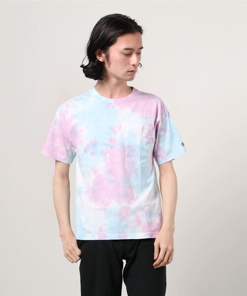 DISCUS(ディスカス)の「タイダイ染め ポケット付き 半袖Tシャツ(Tシャツ/カットソー・メンズ・パープル/イエロー/ピンク/ブルー・S/L/XL/M)」の9枚目の写真