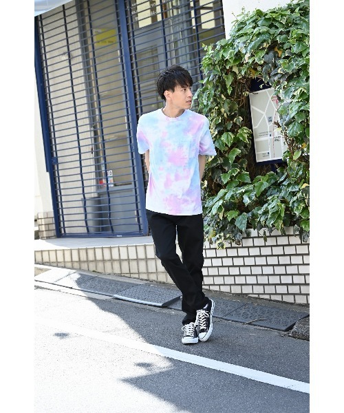 DISCUS(ディスカス)の「タイダイ染め ポケット付き 半袖Tシャツ(Tシャツ/カットソー・メンズ・パープル/イエロー/ピンク/ブルー・S/L/XL/M)」の6枚目の写真