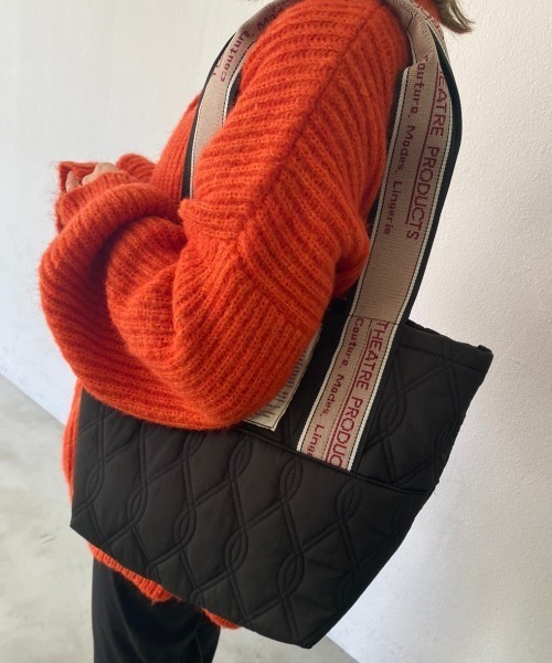 THEATRE PRODUCTS（シアタープロダクツ）の「QUILT “MISSISSIPPI"　/ キルティングテープバッグ（トートバッグ・レディース・ベージュ/ブラック/ホワイト・FREE）」の6枚目の写真