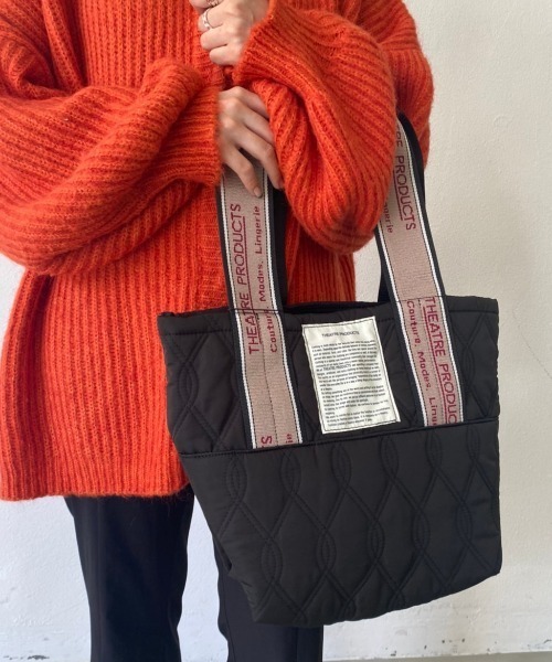 THEATRE PRODUCTS（シアタープロダクツ）の「QUILT “MISSISSIPPI"　/ キルティングテープバッグ（トートバッグ・レディース・ベージュ/ブラック/ホワイト・FREE）」の5枚目の写真