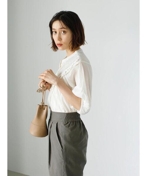 koe（コエ）の「ピンタックレースボリュームチュニック＊（シャツ/ブラウス・レディース・ブルー/オフホワイト/ベージュ・FREE）」の7枚目の写真