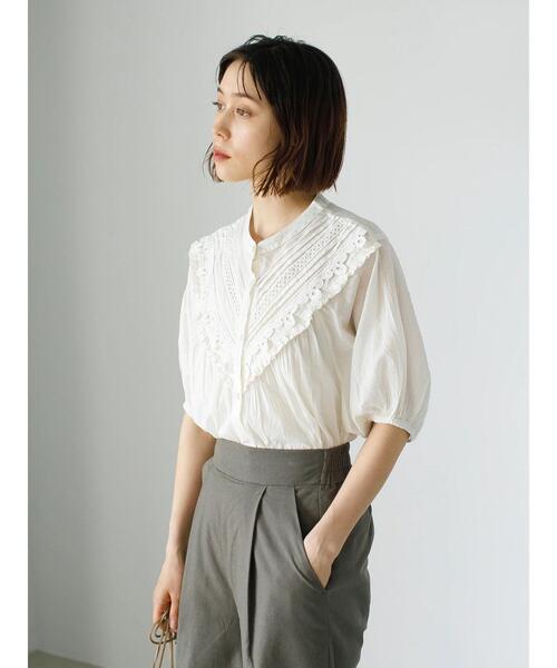 koe（コエ）の「ピンタックレースボリュームチュニック＊（シャツ/ブラウス・レディース・ブルー/オフホワイト/ベージュ・FREE）」の9枚目の写真